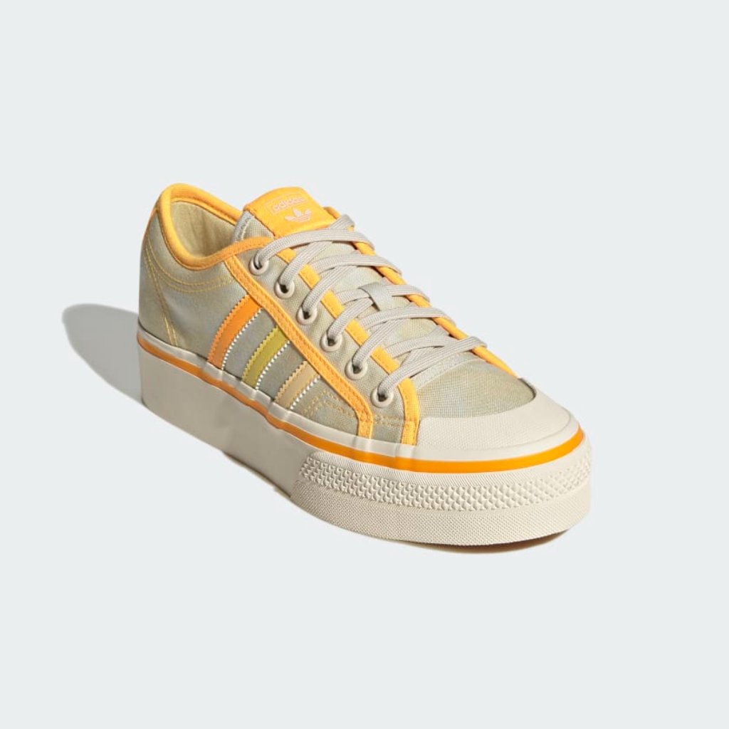Adidas Women's Yellow Orange Nizza Platform Fashion Sneakers 6.5 Gx4607